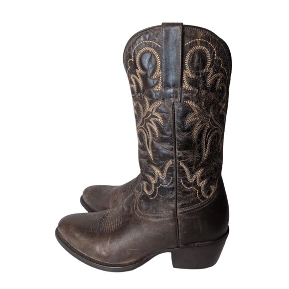 J.B. DILLON Distressed Brown Leather Western Boot Size 7EE - Picture 2 of 10